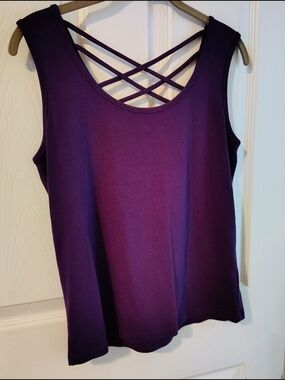 Women’s Crisscross Back Tank Top - Purple